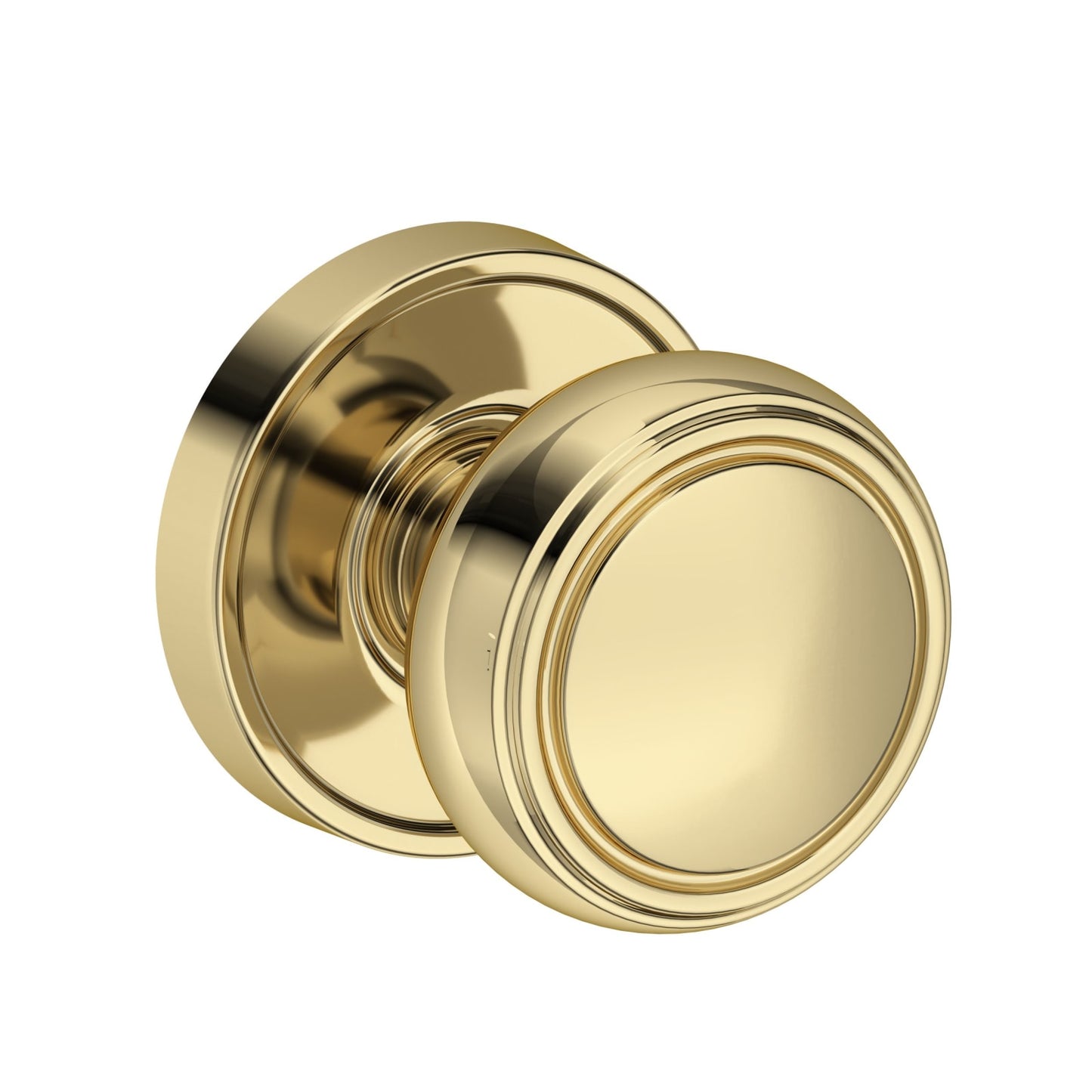 Baldwin Reserve Bremerton Knob, Recessed Round Rose, Non-lacquered Brass