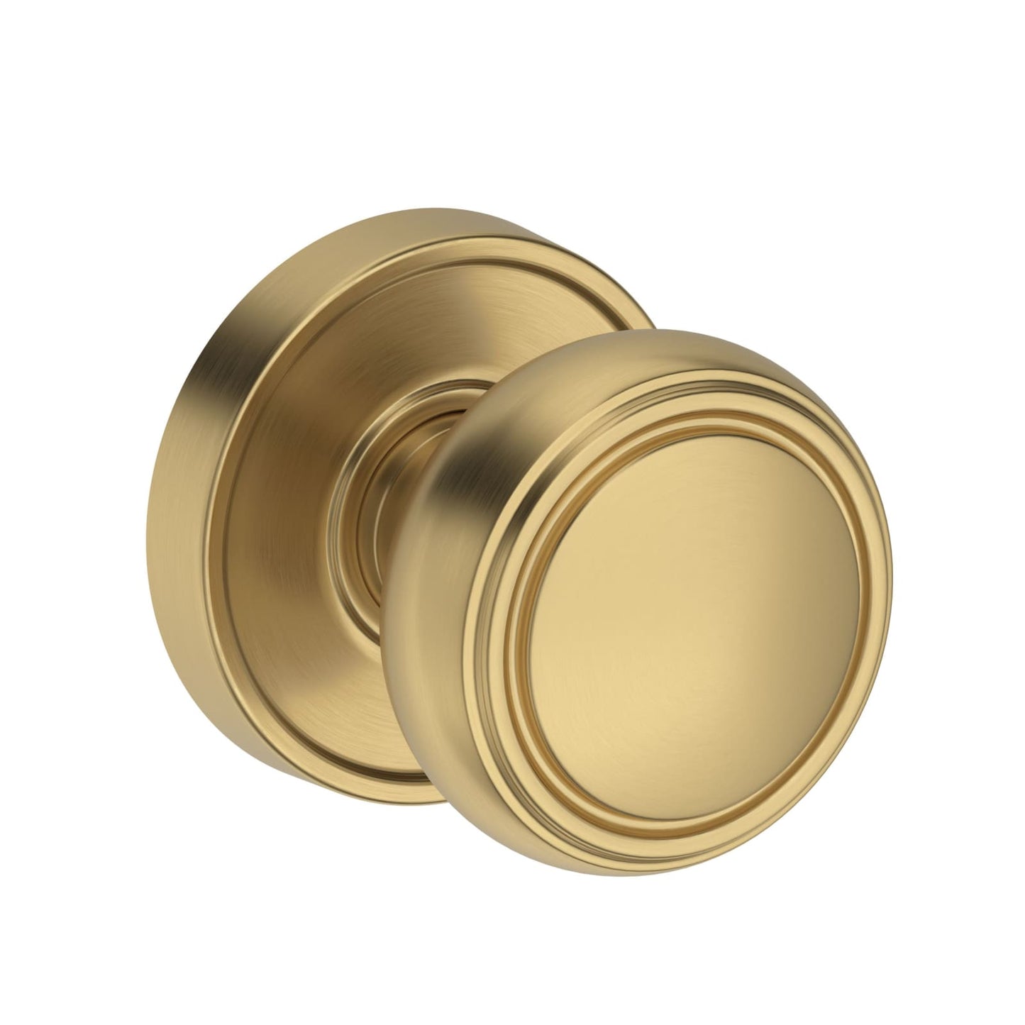 Baldwin Reserve Bremerton Knob, Recessed Round Rose, Lifetime (PVD) Satin Brass