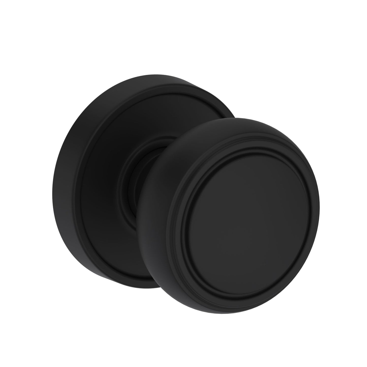 Baldwin Reserve Bremerton Knob, Recessed Round Rose, Satin Black