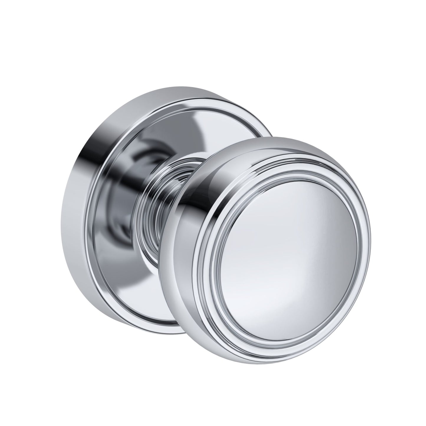 Baldwin Reserve Bremerton Knob, Recessed Round Rose, Polished Chrome