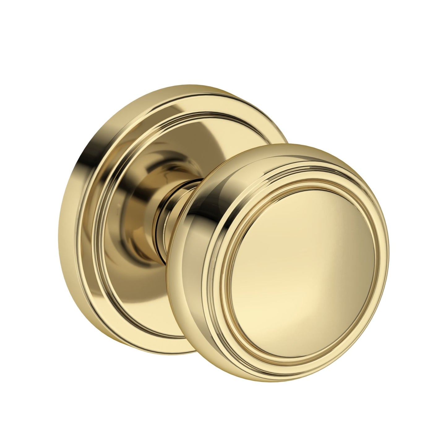 Baldwin Reserve Bremerton Knob, Stepped Round Rose, Non-lacquered Brass