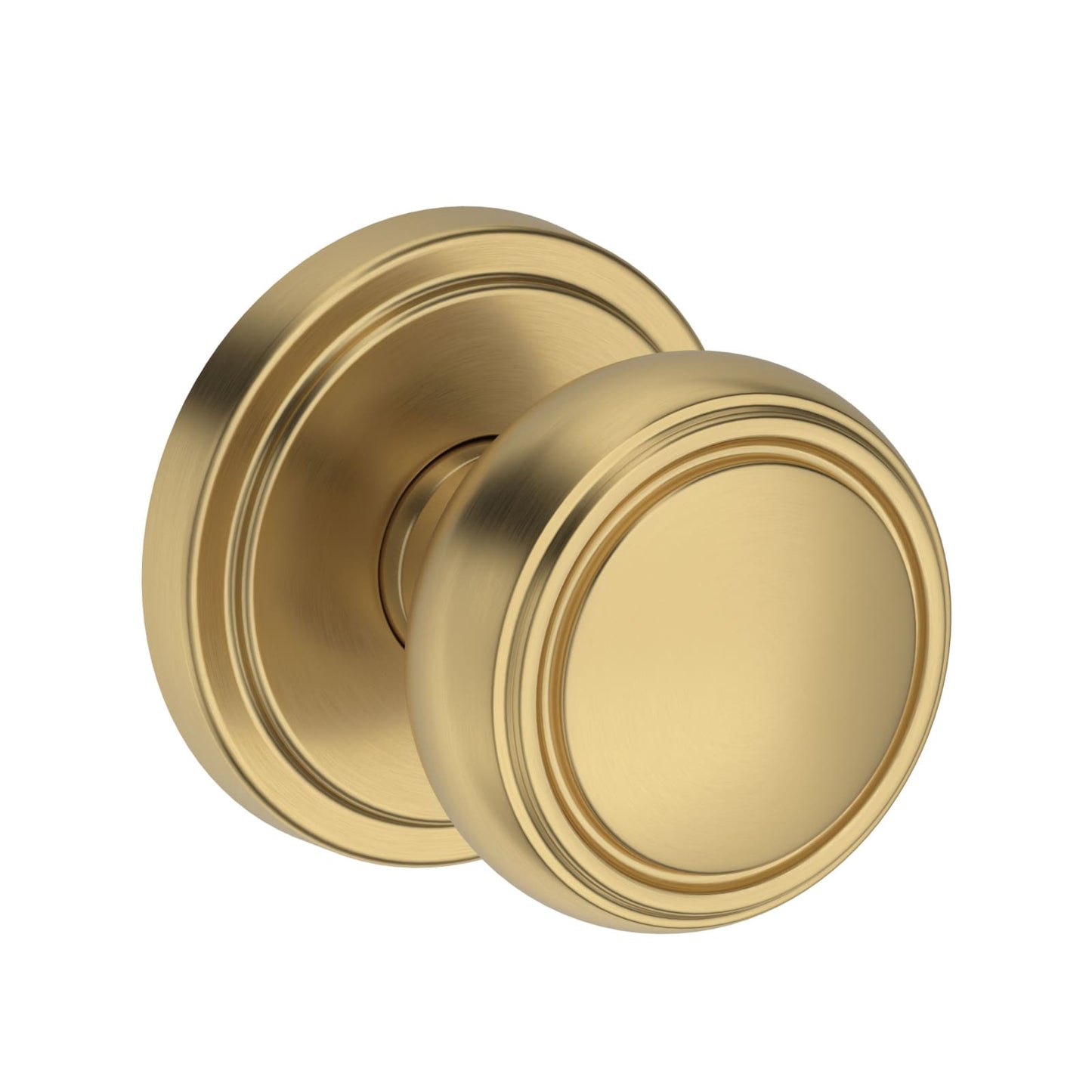 Baldwin Reserve Bremerton Knob, Stepped Round Rose, Lifetime (PVD) Satin Brass