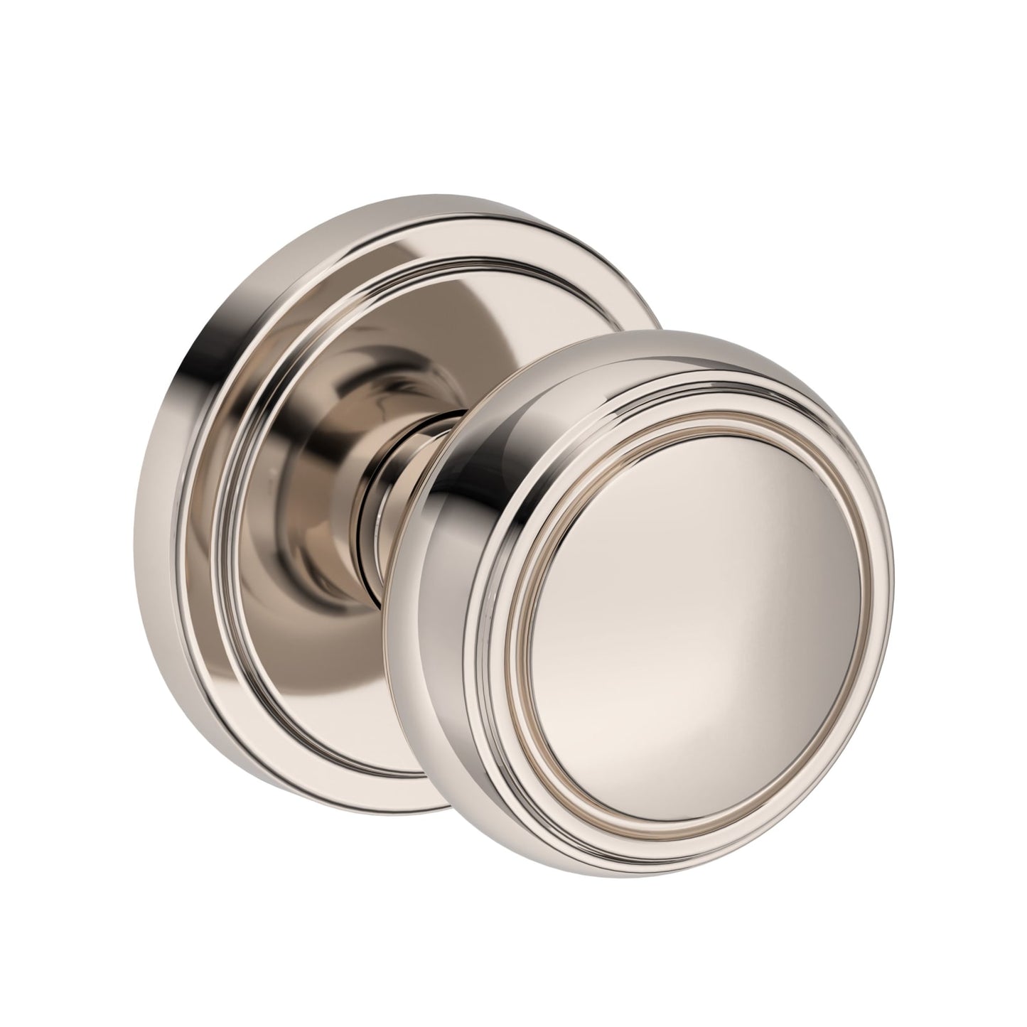 Baldwin Reserve Bremerton Knob, Stepped Round Rose, Lifetime (PVD) Polished Nickel