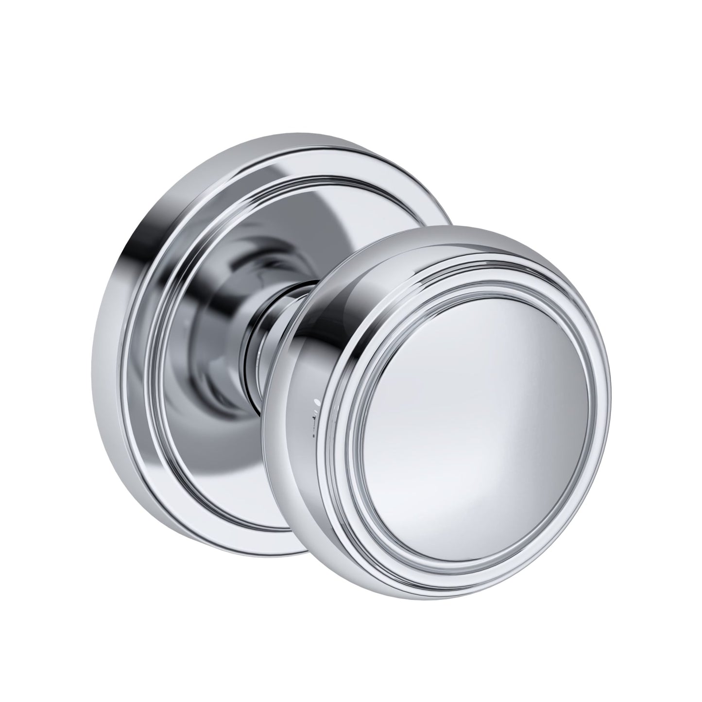 Baldwin Reserve Bremerton Knob, Stepped Round Rose, Polished Chrome