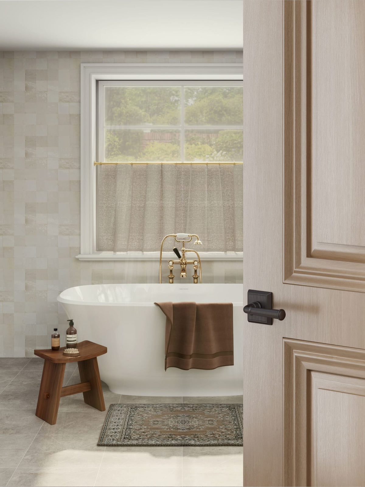 Baldwin Reserve Dunsmoor Lever, Chamfered Square Rose, Venetian Bronze