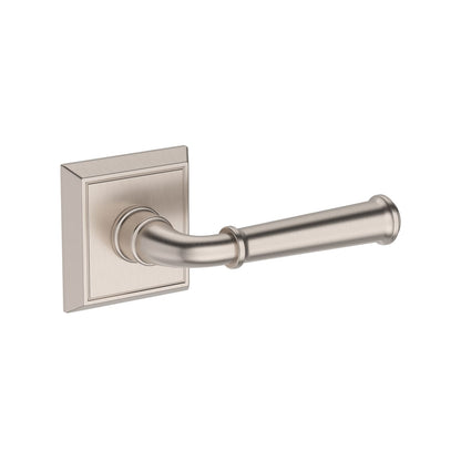 Baldwin Reserve Dunsmoor Lever, Chamfered Square Rose, Satin Nickel
