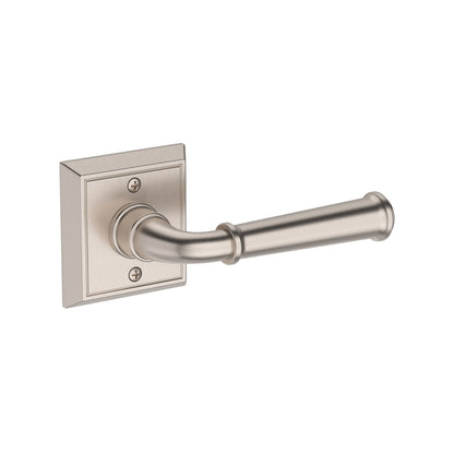 Baldwin Reserve Dunsmoor Lever, Chamfered Square Rose, Satin Nickel