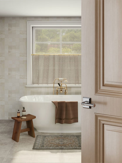 Baldwin Reserve Dunsmoor Lever, Chamfered Square Rose, Polished Chrome