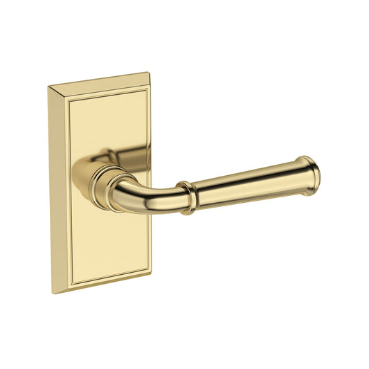 Baldwin Reserve Dunsmoor Lever, Contemporary 5" Rose, Non-lacquered Brass
