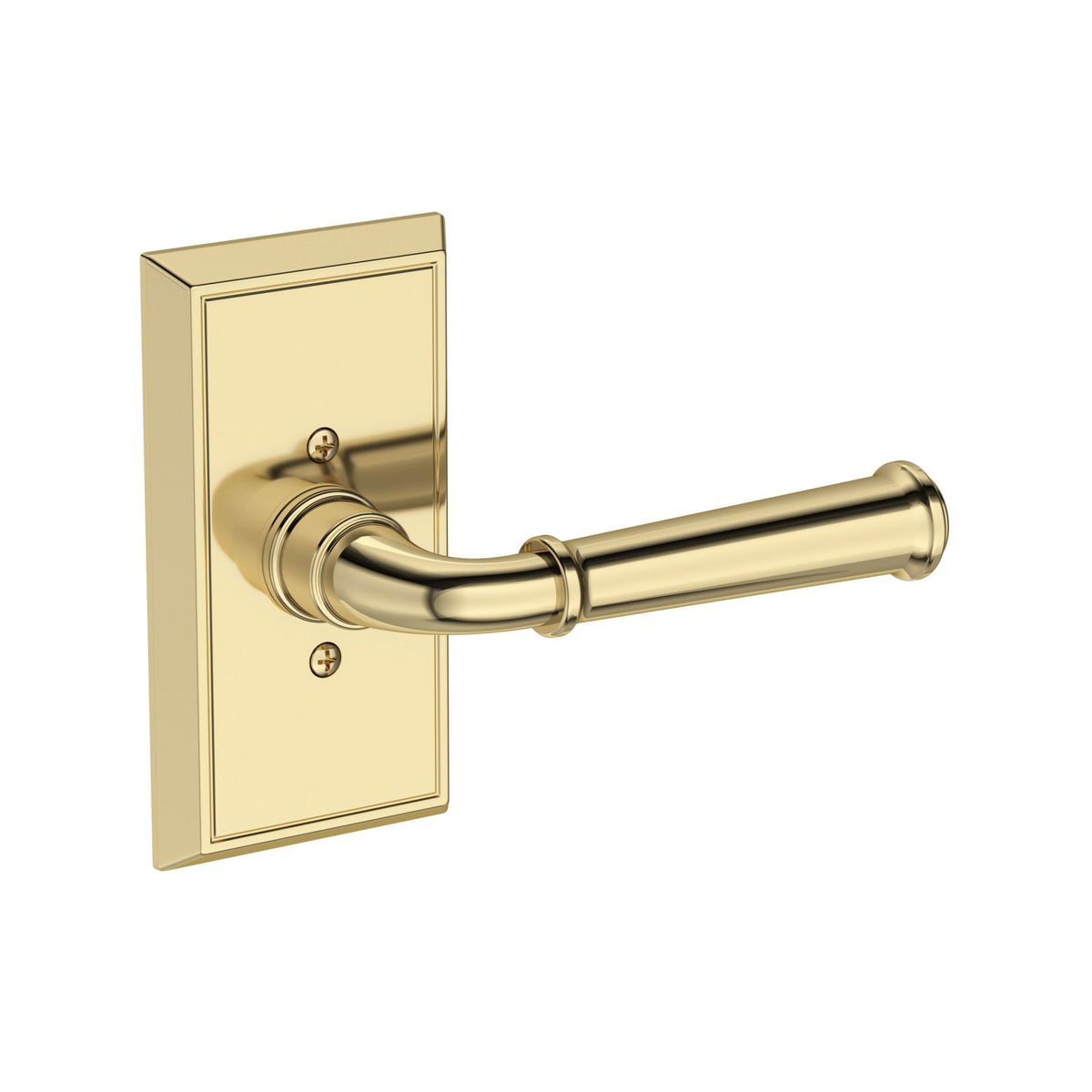 Baldwin Reserve Dunsmoor Lever, Contemporary 5" Rose, Non-lacquered Brass