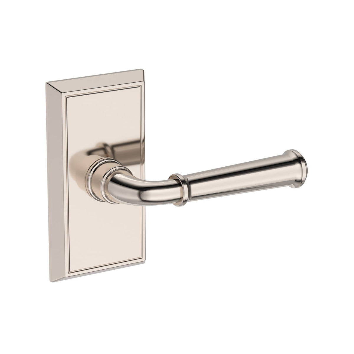 Baldwin Reserve Dunsmoor Lever, Contemporary 5" Rose, Lifetime (PVD) Polished Nickel