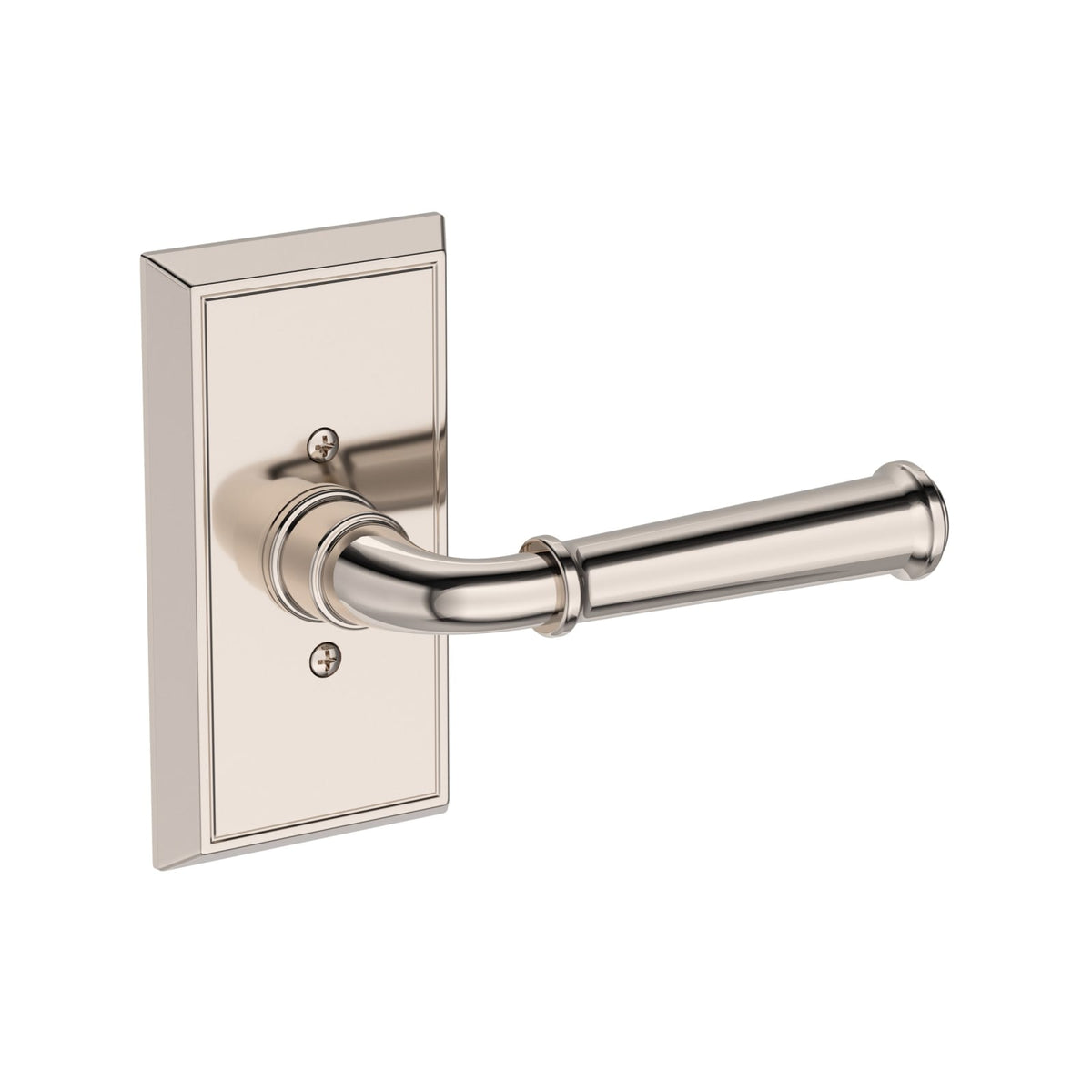 Baldwin Reserve Dunsmoor Lever, Contemporary 5" Rose, Lifetime (PVD) Polished Nickel