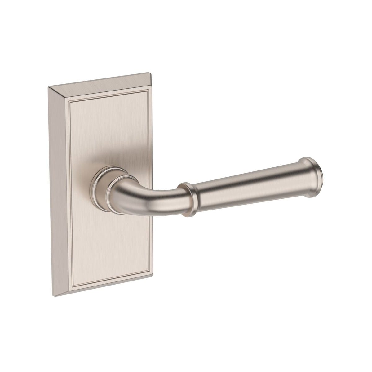 Baldwin Reserve Dunsmoor Lever, Contemporary 5" Rose, Satin Nickel