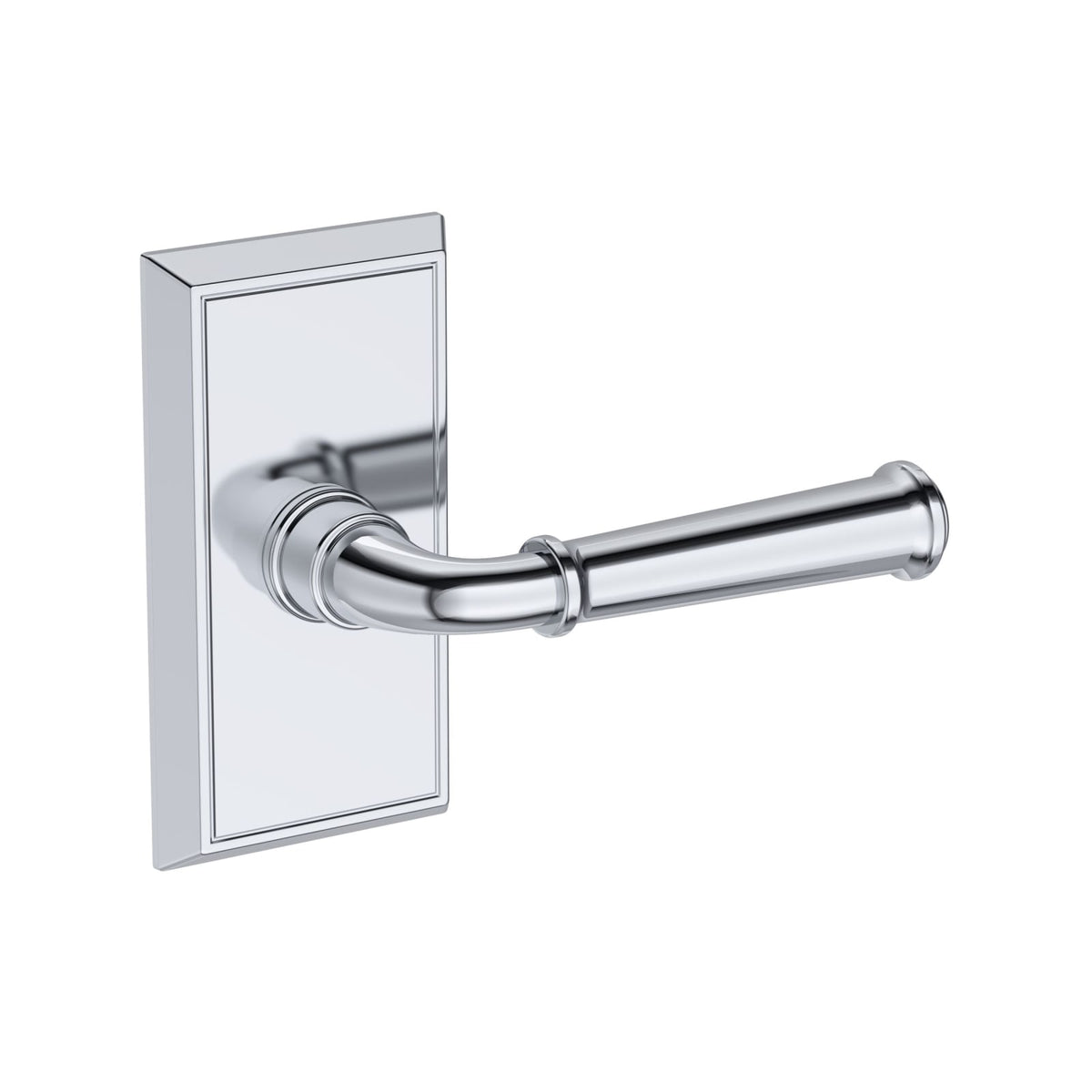 Baldwin Reserve Dunsmoor Lever, Contemporary 5" Rose, Polished Chrome