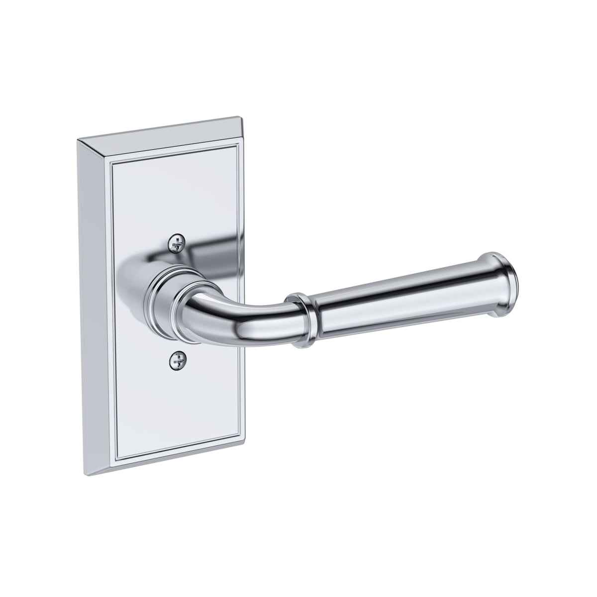 Baldwin Reserve Dunsmoor Lever, Contemporary 5" Rose, Polished Chrome