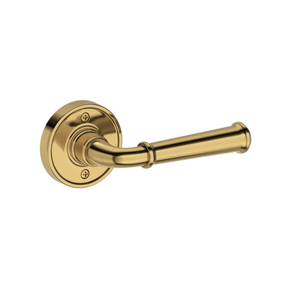Baldwin Reserve Dunsmoor Lever, Recessed Round Rose, Lifetime (PVD) Polished Brass