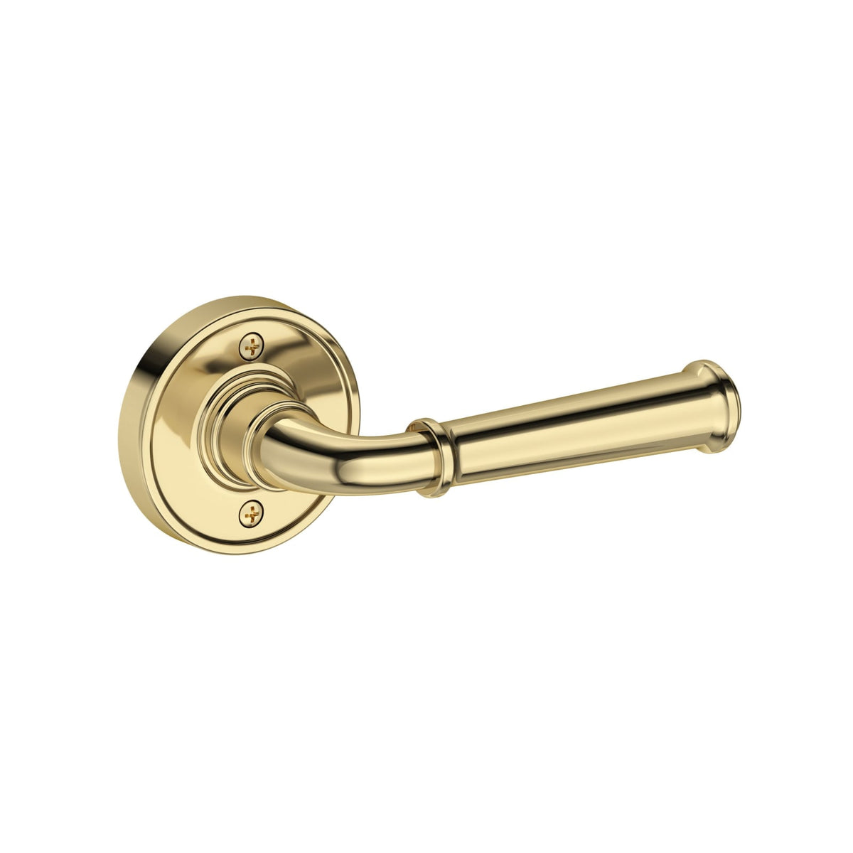 Baldwin Reserve Dunsmoor Lever, Recessed Round Rose, Non-lacquered Brass