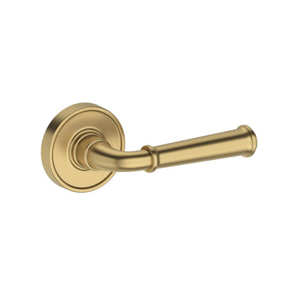 Baldwin Reserve Dunsmoor Lever, Recessed Round Rose, Lifetime (PVD) Satin Brass