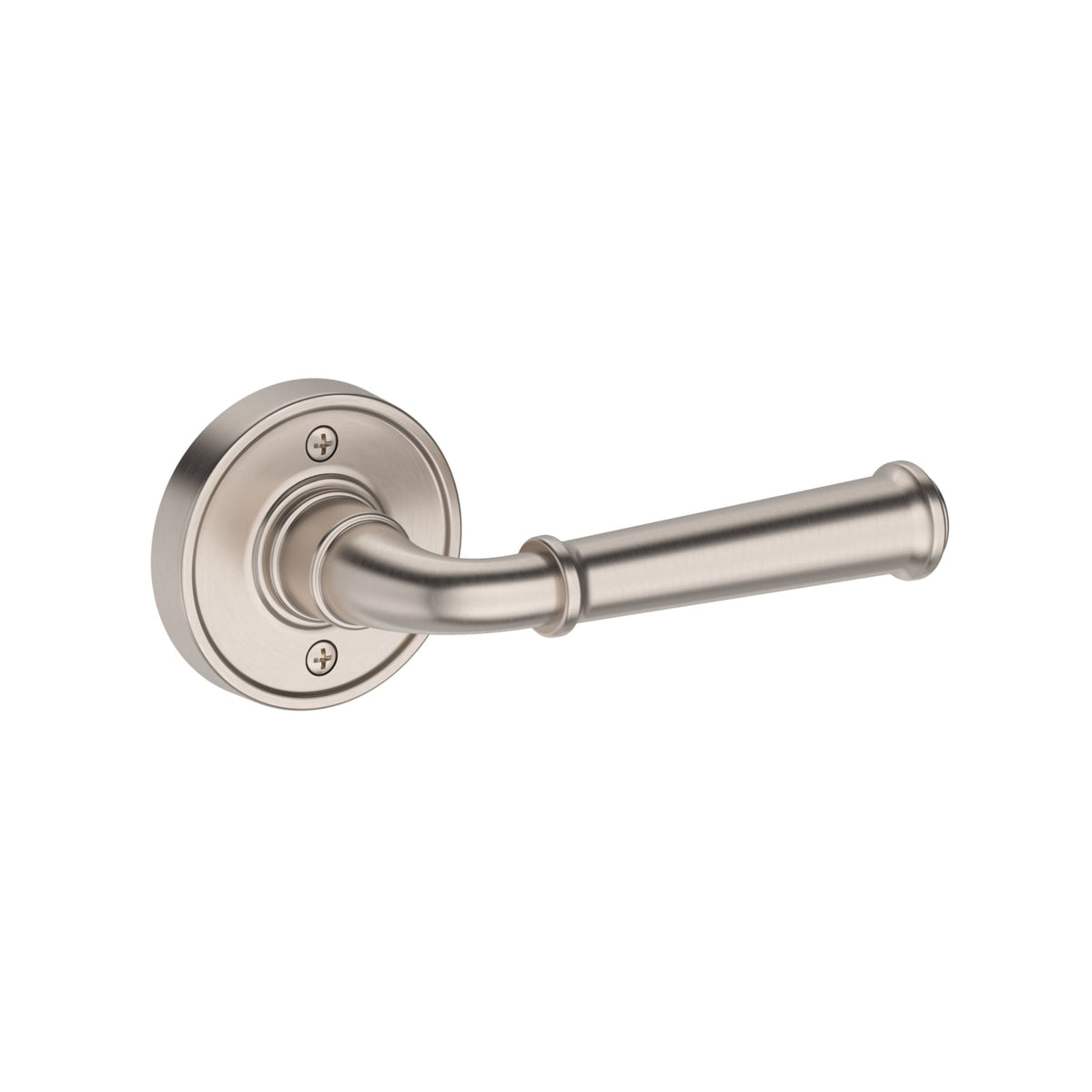 Baldwin Reserve Dunsmoor Lever, Recessed Round Rose, Satin Nickel
