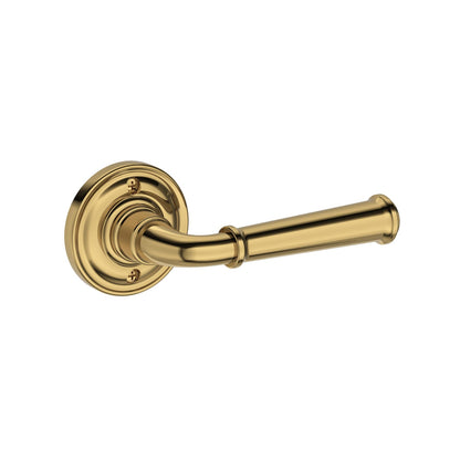Baldwin Reserve Dunsmoor Lever, Traditional Round Rose, Lifetime (PVD) Polished Brass