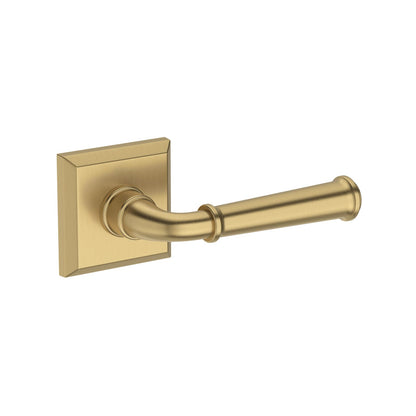Baldwin Reserve Dunsmoor Lever, Traditional Square Rose, Lifetime (PVD) Satin Brass