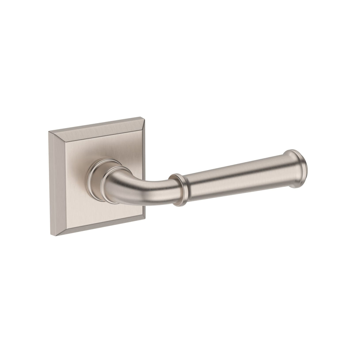 Baldwin Reserve Dunsmoor Lever, Traditional Square Rose, Satin Nickel