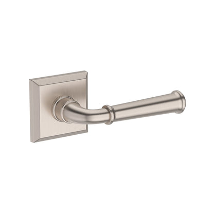 Baldwin Reserve Dunsmoor Lever, Traditional Square Rose, Satin Nickel