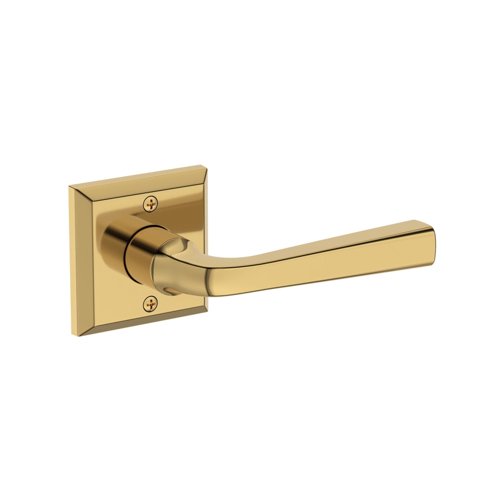 Baldwin Reserve Kingvale Lever, Traditional Square Rose, Lifetime (PVD) Polished Brass
