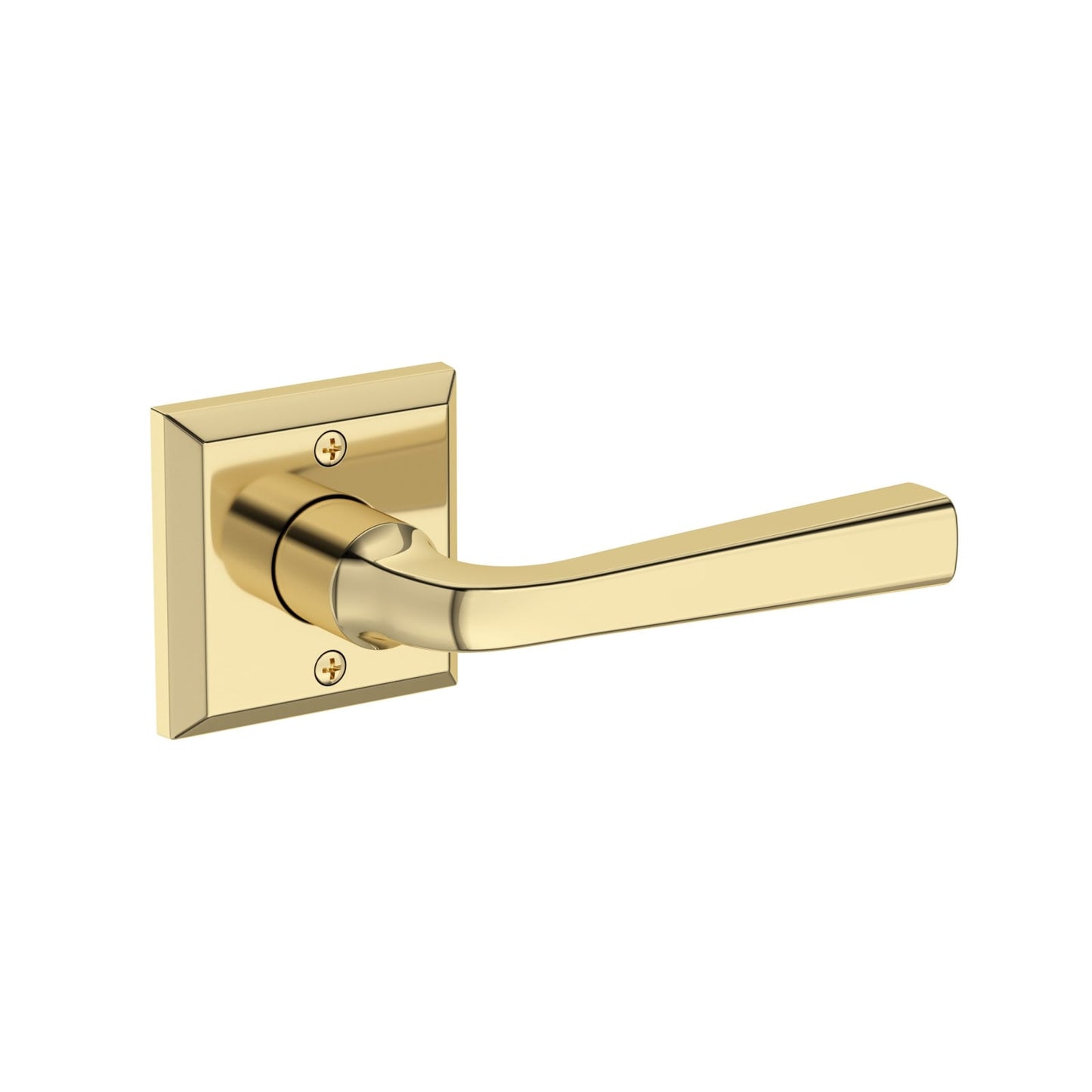 Baldwin Reserve Kingvale Lever, Traditional Square Rose, Non-lacquered Brass