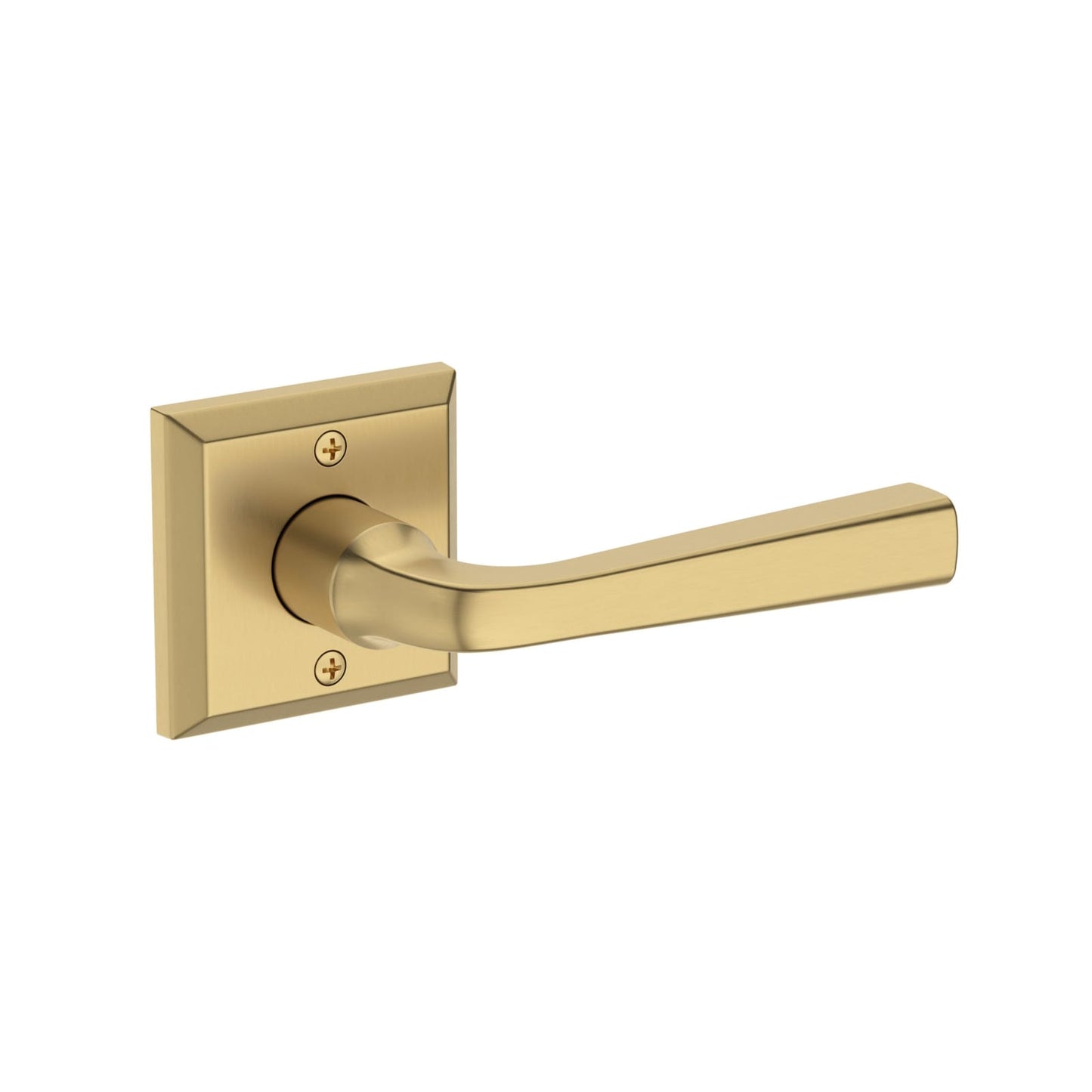 Baldwin Reserve Kingvale Lever, Traditional Square Rose, Lifetime (PVD) Satin Brass