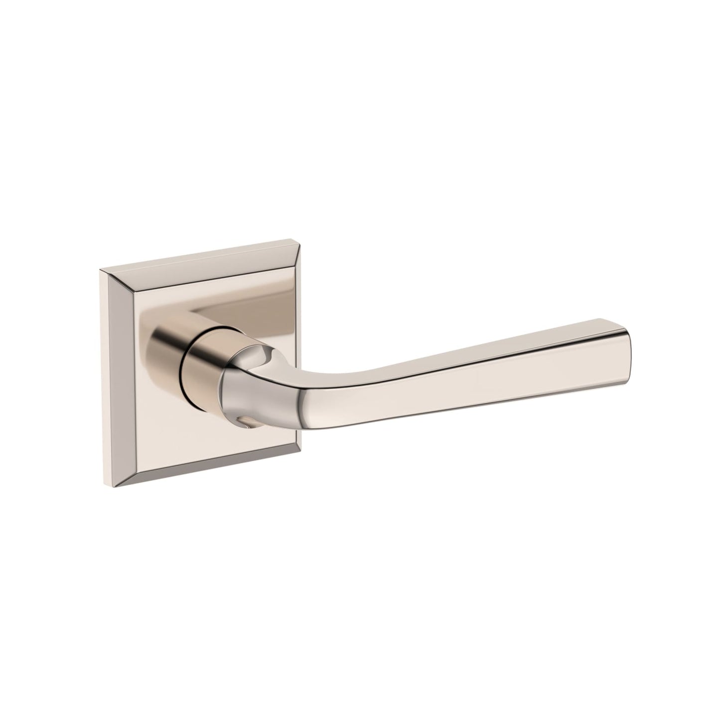 Baldwin Reserve Kingvale Lever, Traditional Square Rose, Lifetime (PVD) Polished Nickel