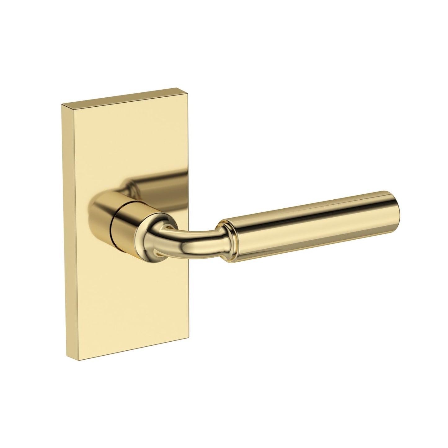 Baldwin Reserve La Conner Lever, Contemporary 5" Rose, Non-lacquered Brass