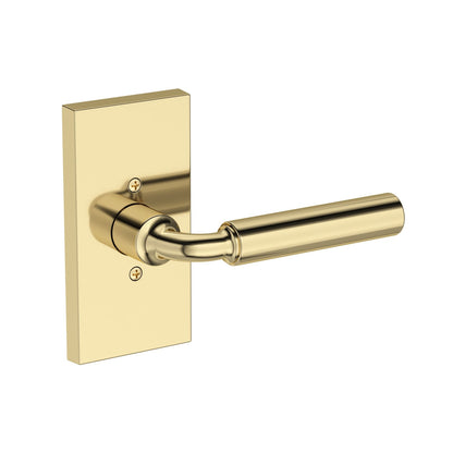 Baldwin Reserve La Conner Lever, Contemporary 5" Rose, Non-lacquered Brass