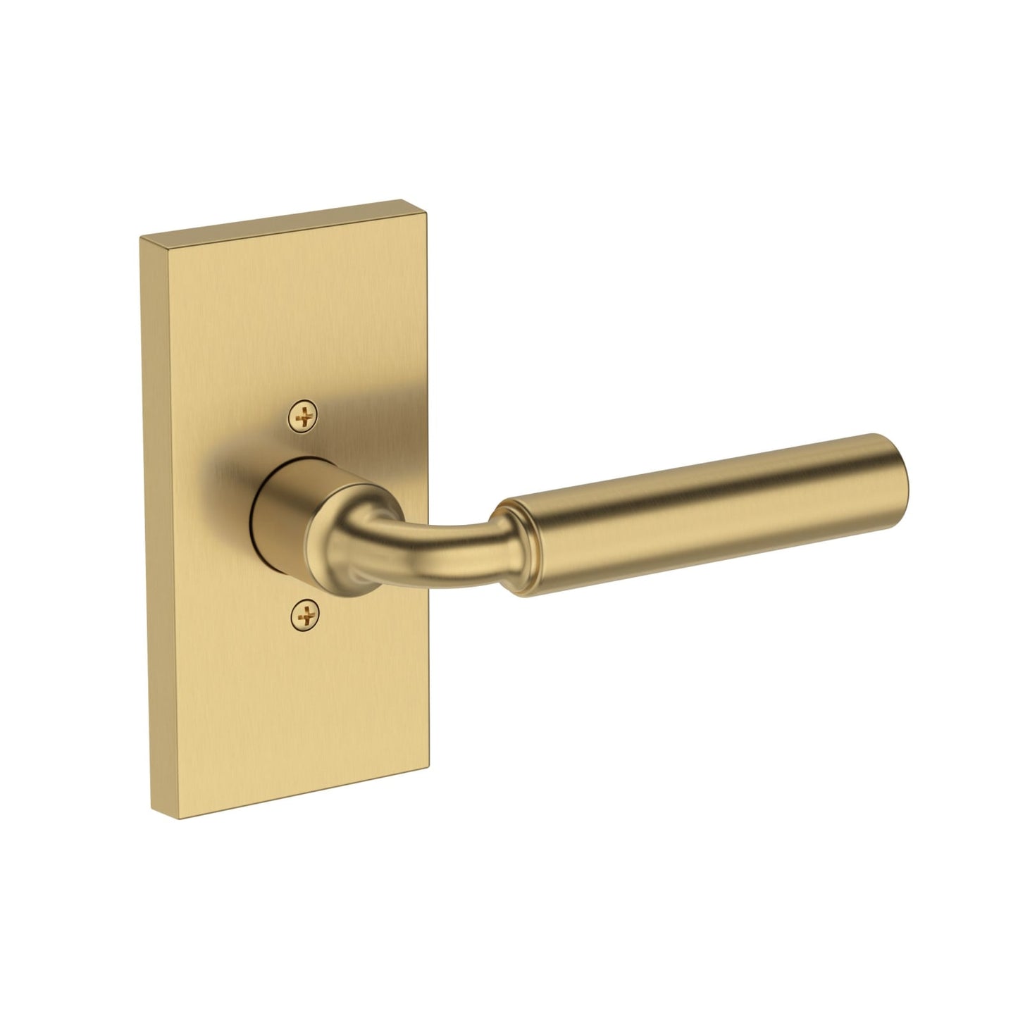 Baldwin Reserve La Conner Lever, Contemporary 5" Rose, Lifetime (PVD) Satin Brass