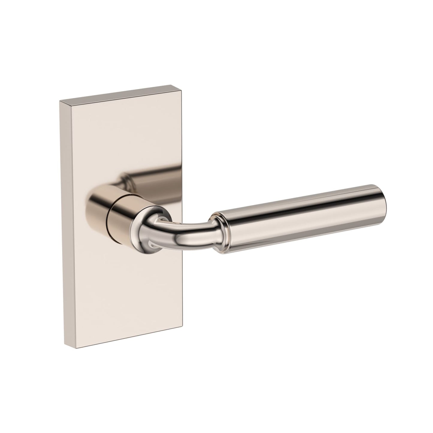 Baldwin Reserve La Conner Lever, Contemporary 5" Rose, Lifetime (PVD) Polished Nickel