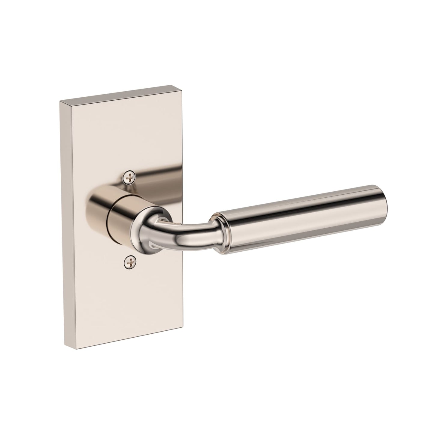 Baldwin Reserve La Conner Lever, Contemporary 5" Rose, Lifetime (PVD) Polished Nickel