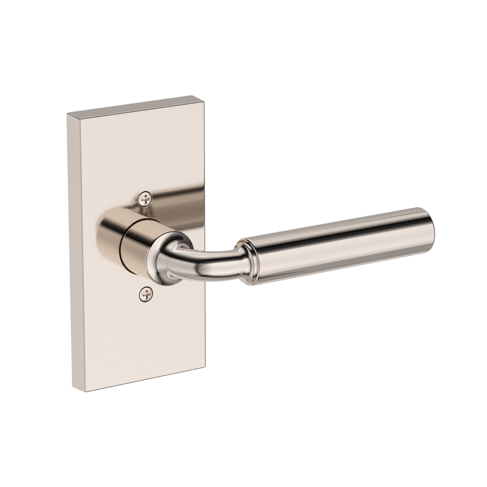 Baldwin Reserve La Conner Lever, Contemporary 5" Rose, Lifetime (PVD) Polished Nickel