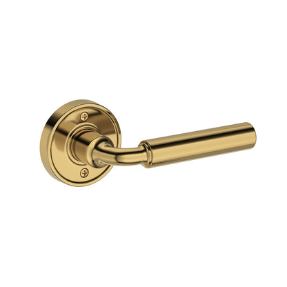 Baldwin Reserve La Conner Lever, Recessed Round Rose, Lifetime (PVD) Polished Brass