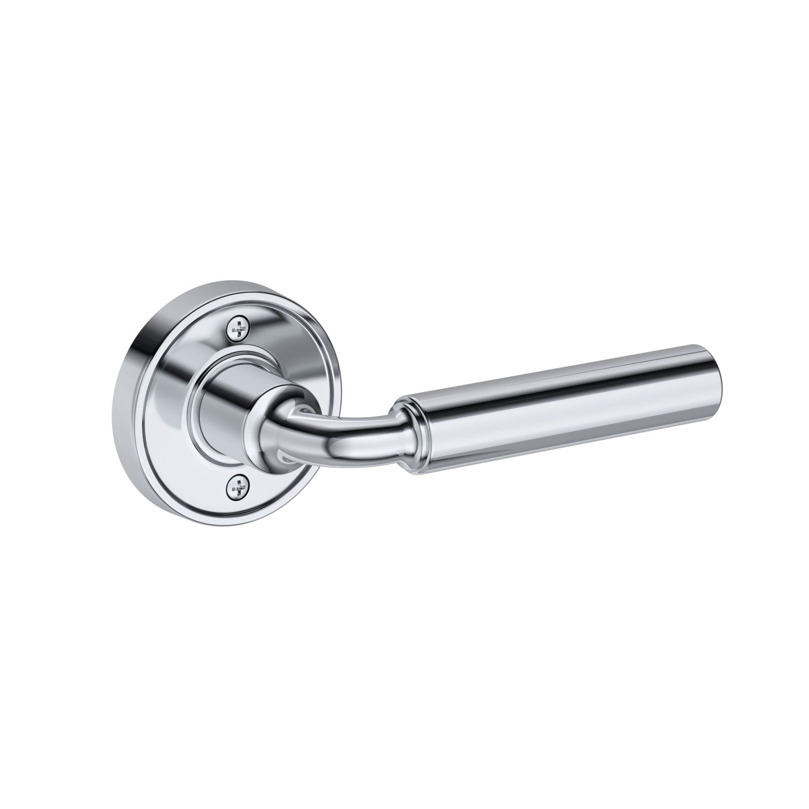 Baldwin Reserve La Conner Lever, Recessed Round Rose, Polished Chrome