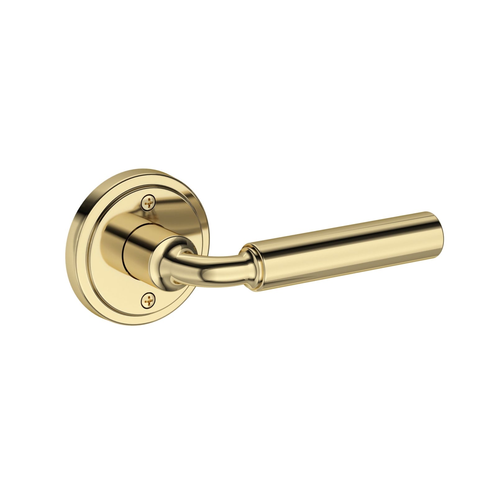 Baldwin Reserve La Conner Lever, Stepped Round Rose, Non-lacquered Brass