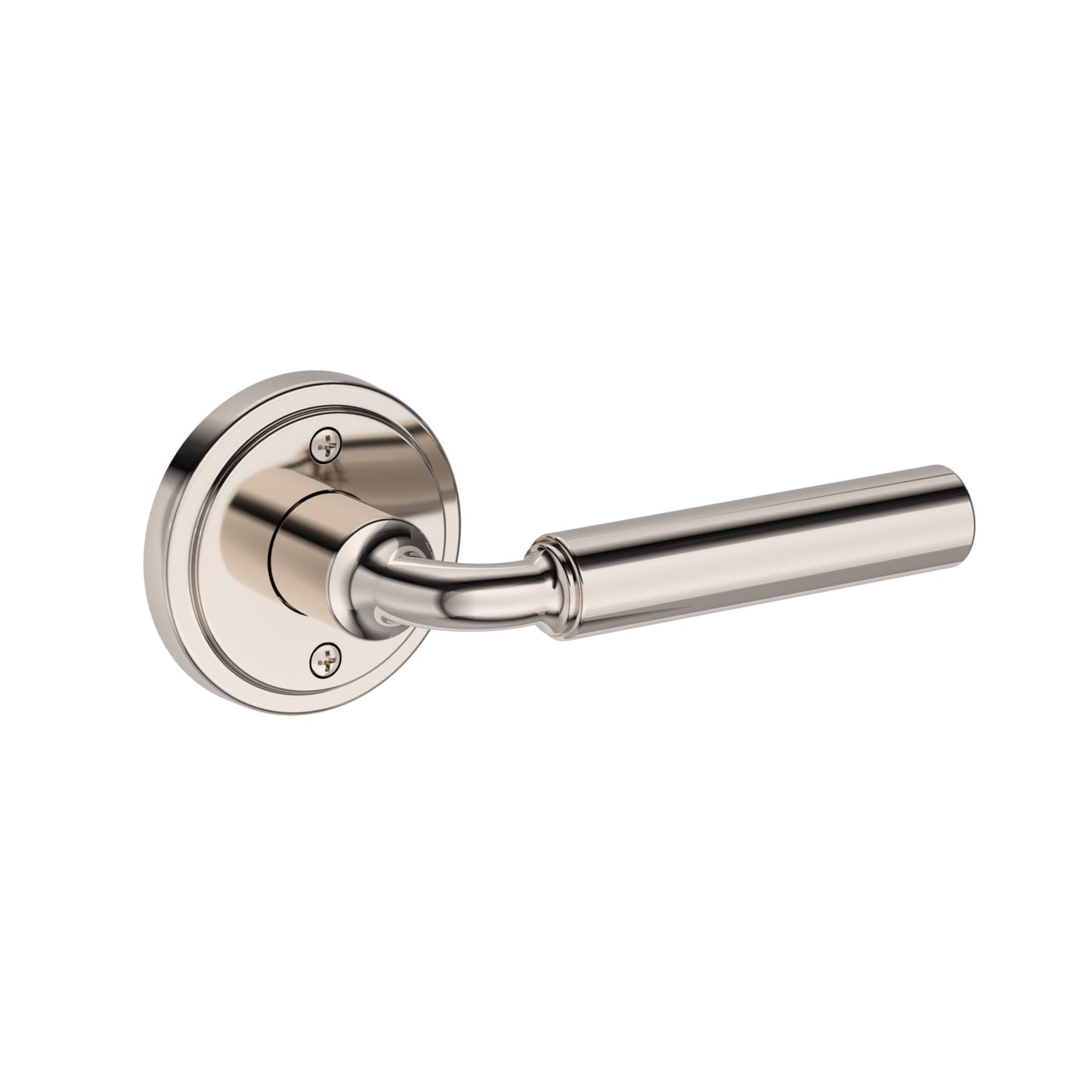 Baldwin Reserve La Conner Lever, Stepped Round Rose, Lifetime (PVD) Polished Nickel