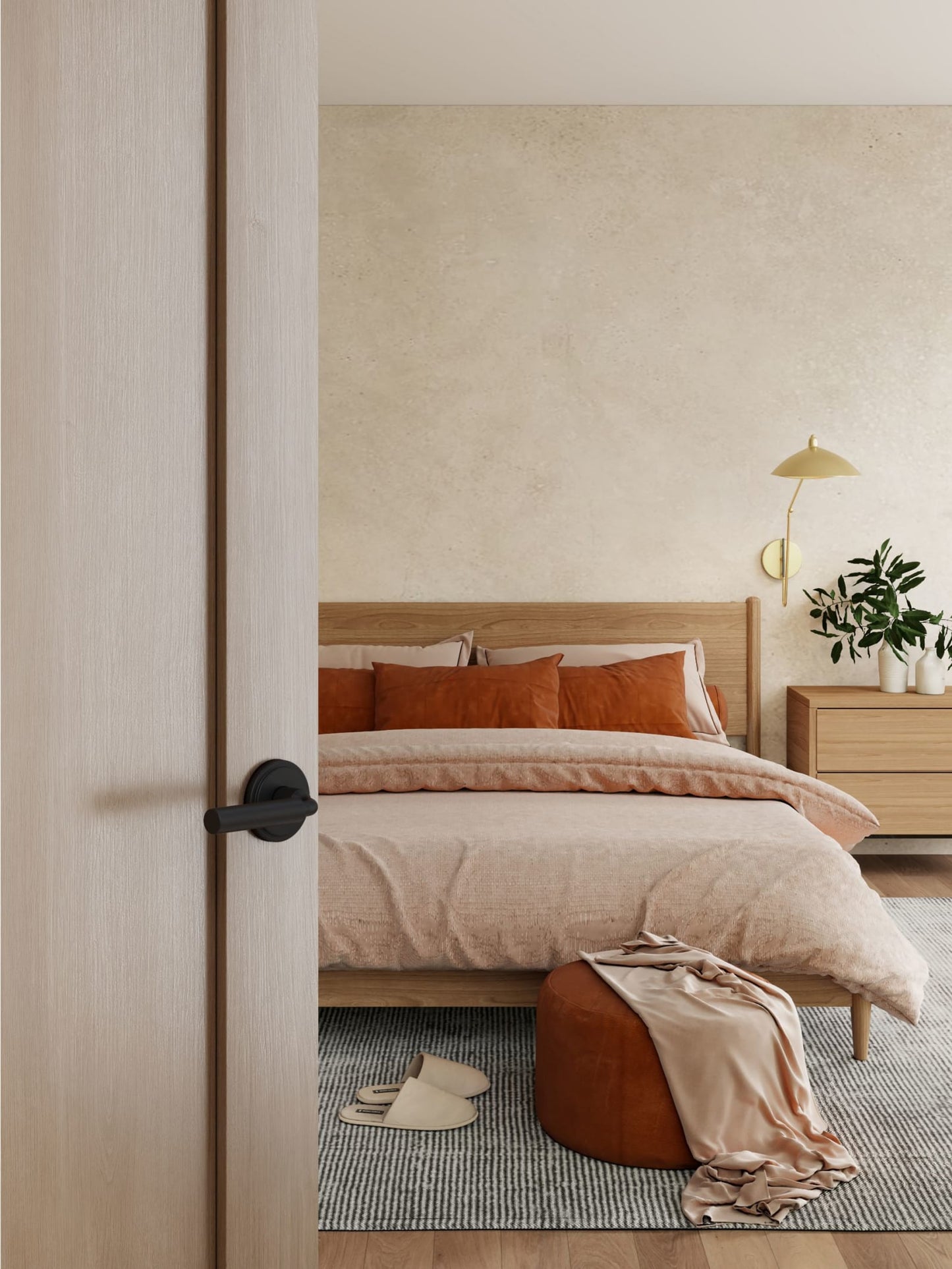Baldwin Reserve La Conner Lever, Stepped Round Rose, Satin Black