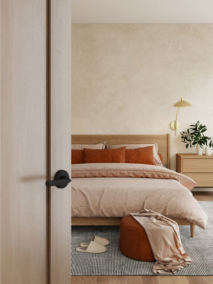 Baldwin Reserve La Conner Lever, Stepped Round Rose, Satin Black
