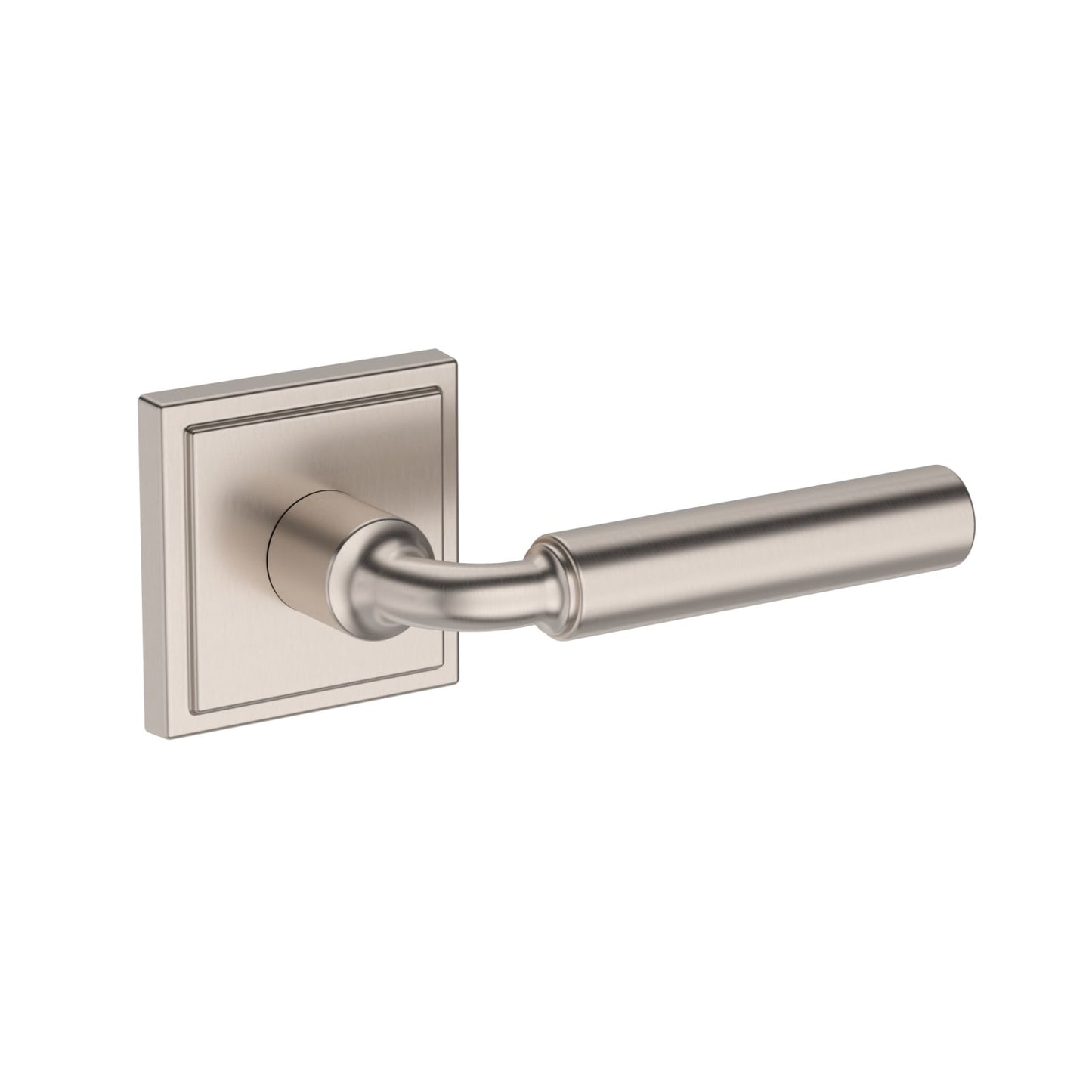 Baldwin Reserve La Conner Lever, Stepped Square Rose, Satin Nickel