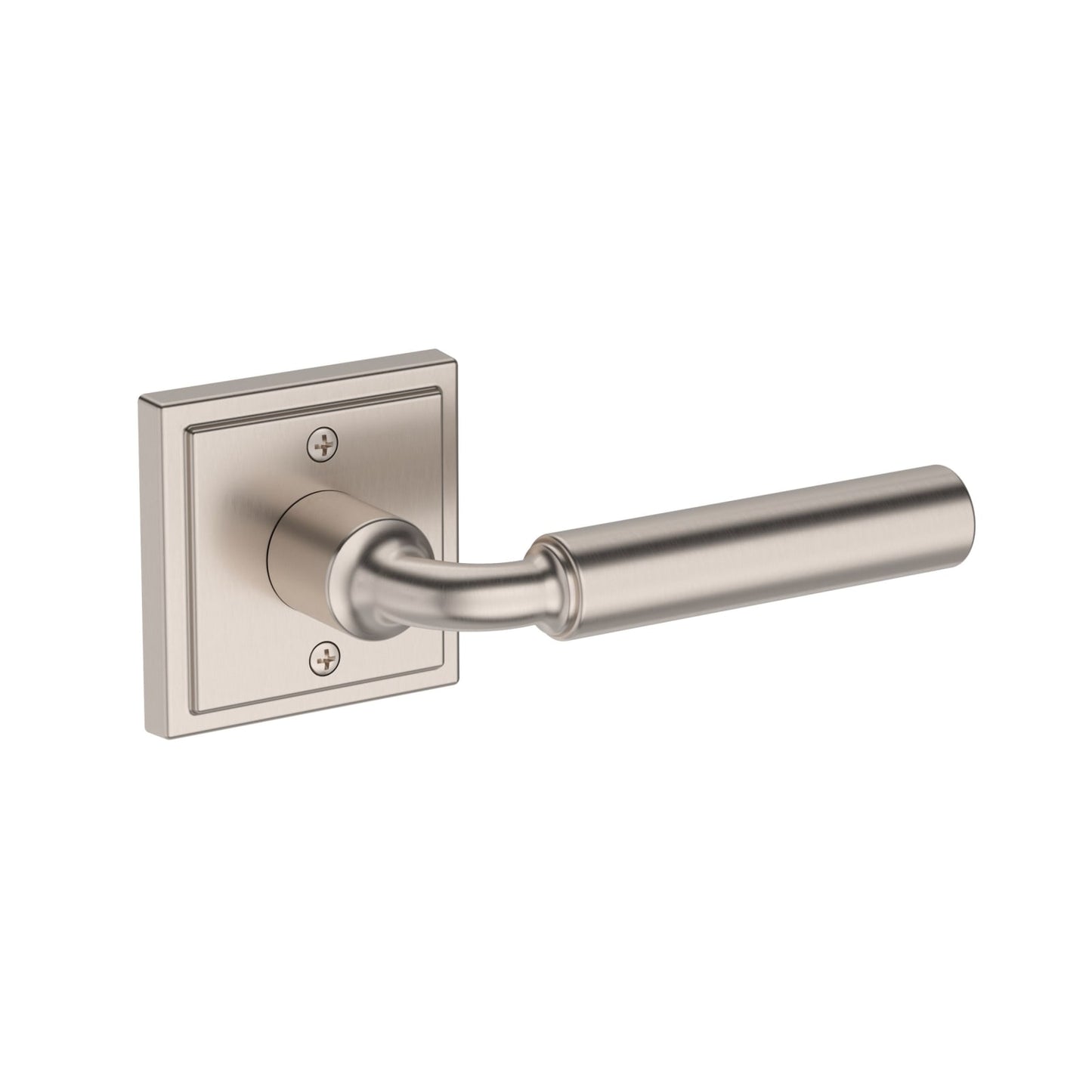 Baldwin Reserve La Conner Lever, Stepped Square Rose, Satin Nickel