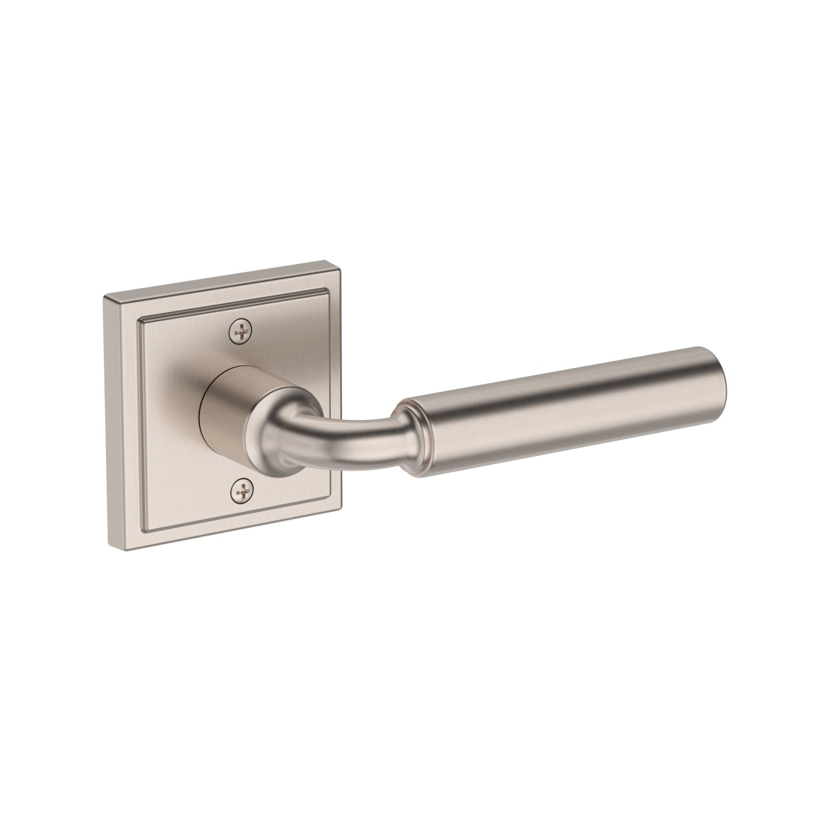 Baldwin Reserve La Conner Lever, Stepped Square Rose, Satin Nickel