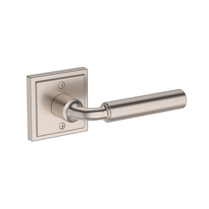 Baldwin Reserve La Conner Lever, Stepped Square Rose, Satin Nickel
