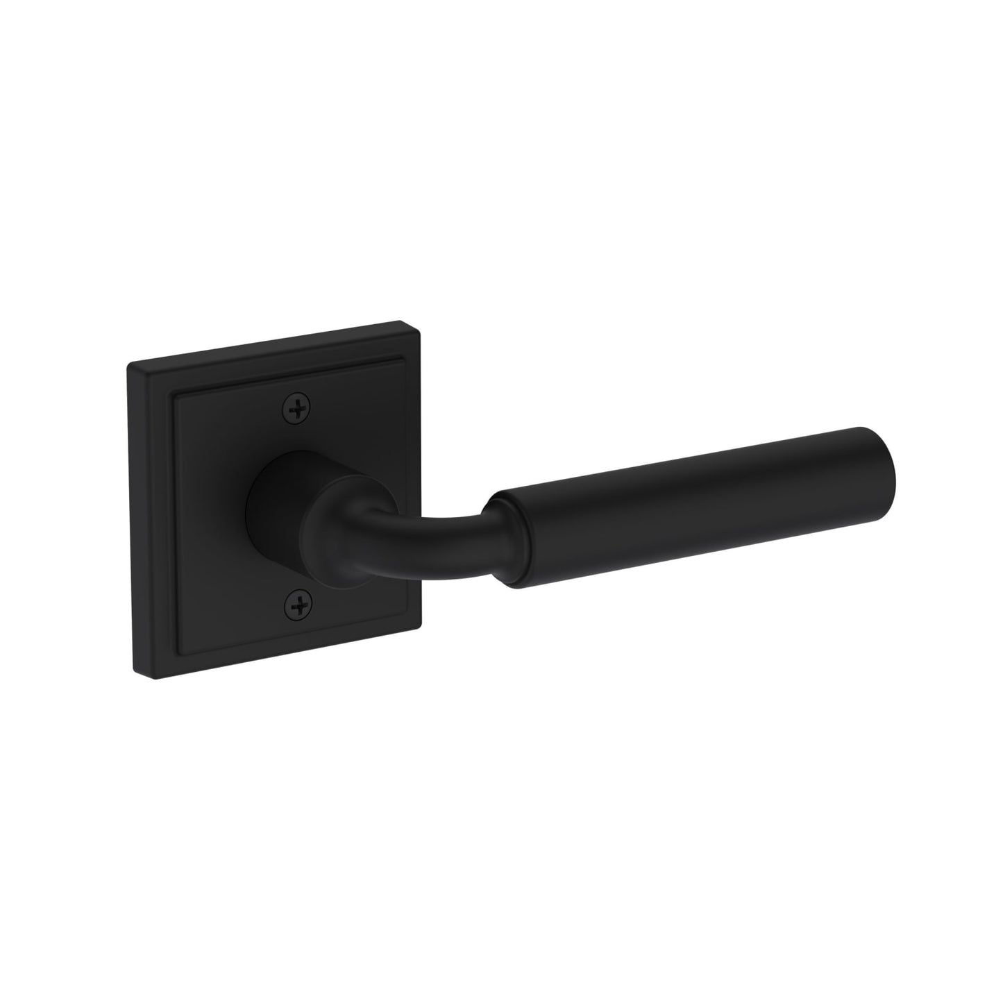 Baldwin Reserve La Conner Lever, Stepped Square Rose, Satin Black
