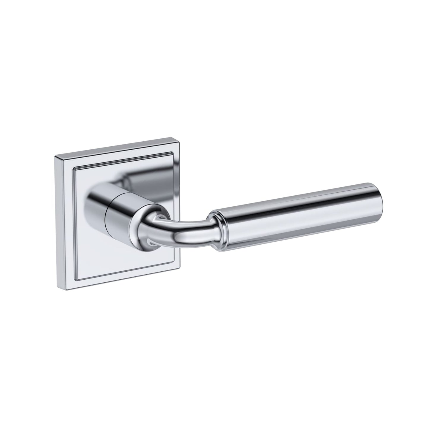 Baldwin Reserve La Conner Lever, Stepped Square Rose, Polished Chrome