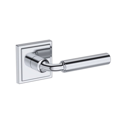 Baldwin Reserve La Conner Lever, Stepped Square Rose, Polished Chrome